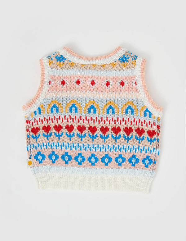 Goldie & Ace Matilda Sweater Vest Peach Multi