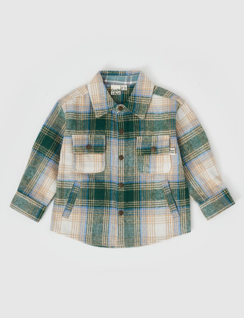 Goldie & Ace Rowan Check Shirt Alpine Oat in Multi