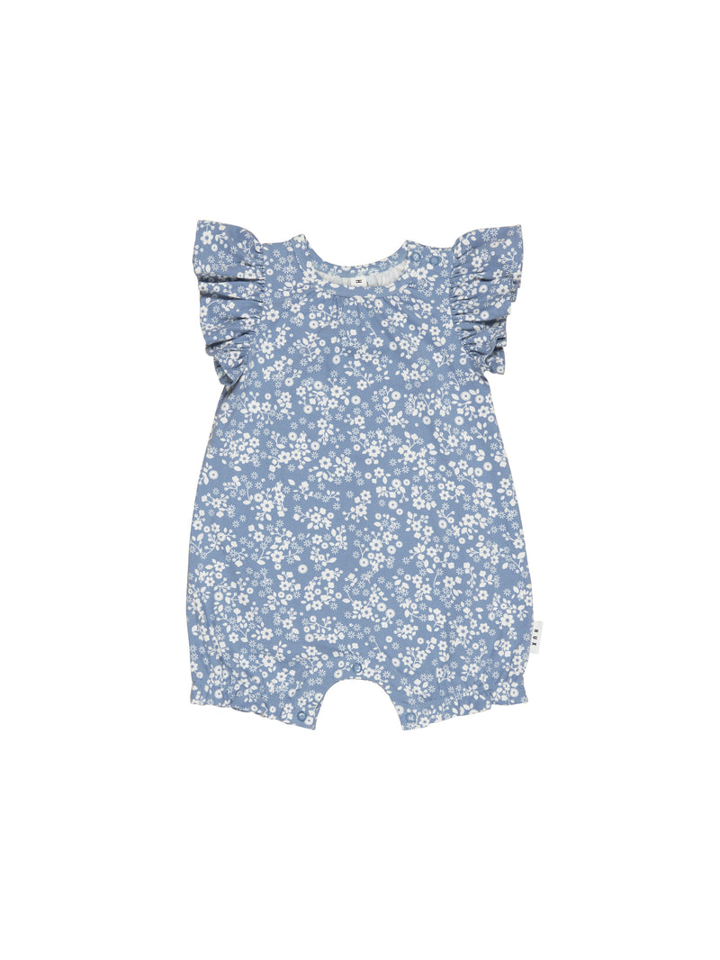 Huxbaby Floral Lake Bubble Onesie Lake in Blue