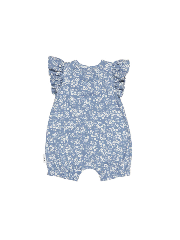 Huxbaby Floral Lake Bubble Onesie Lake in Blue