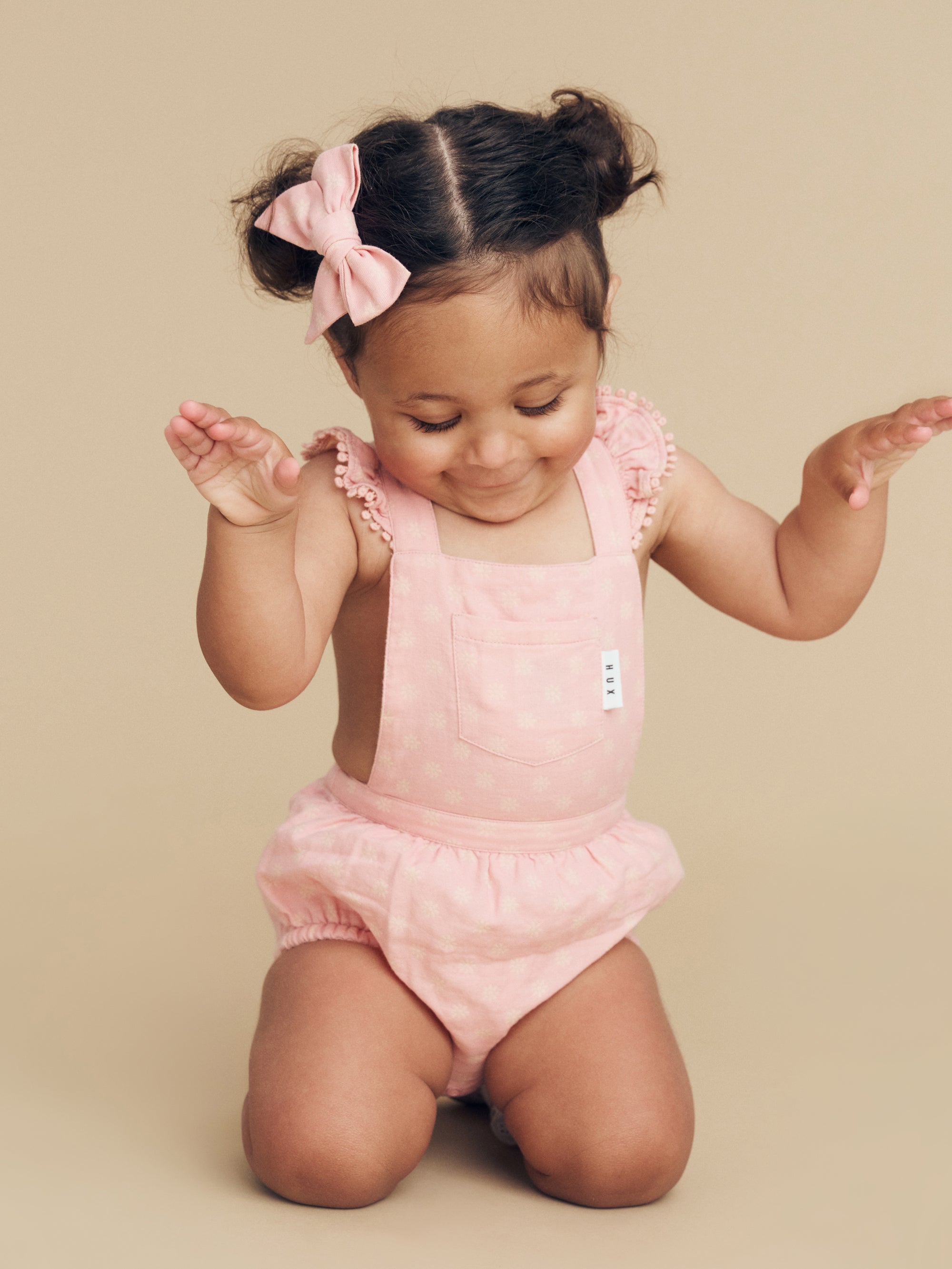 Huxbaby Reversible Playsuit Dusty Rose and Sunkiss in Multi