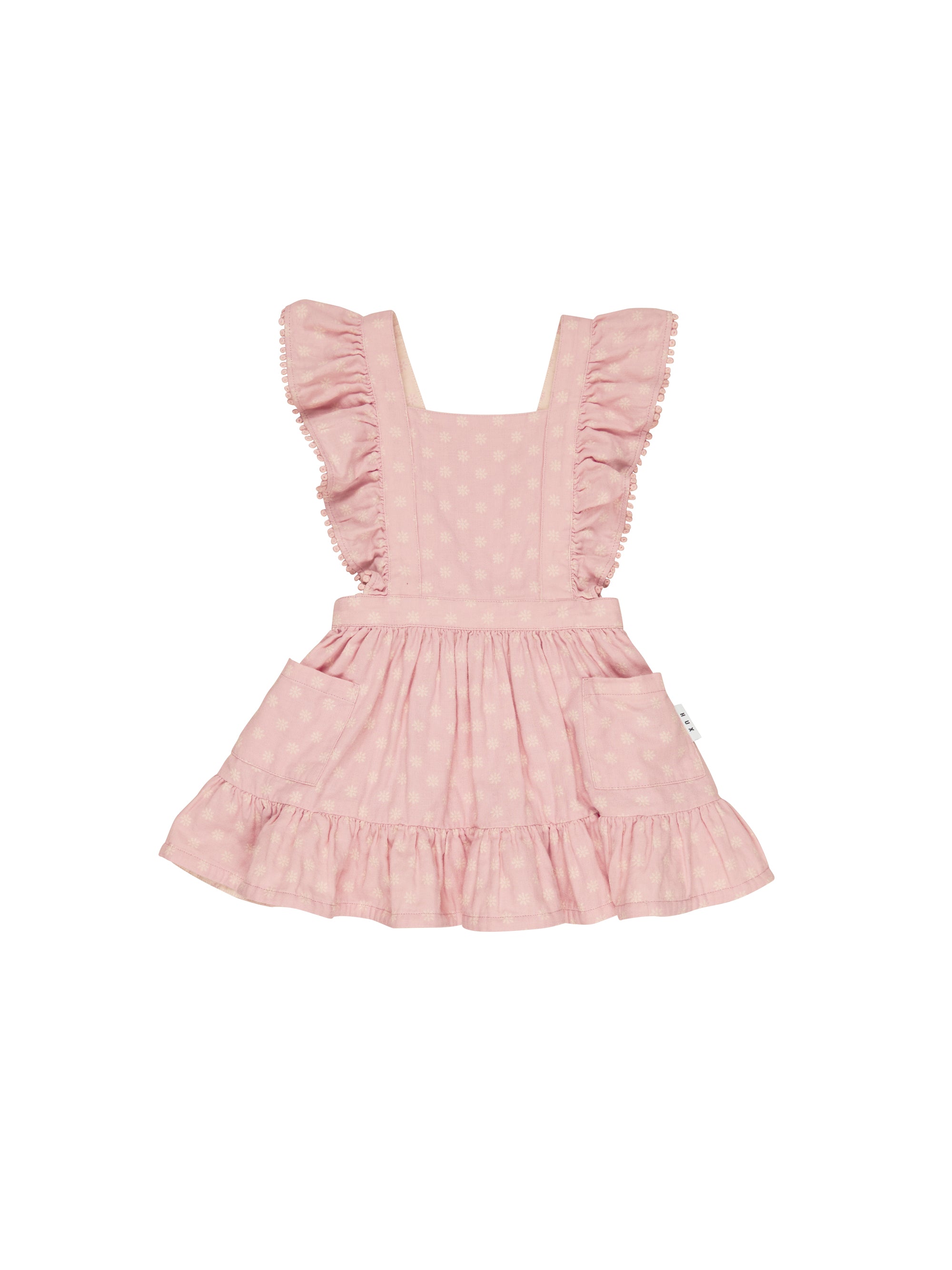 Huxbaby Daisy Reversible Bib Dress Dusty Rose and Sunkiss in Multi