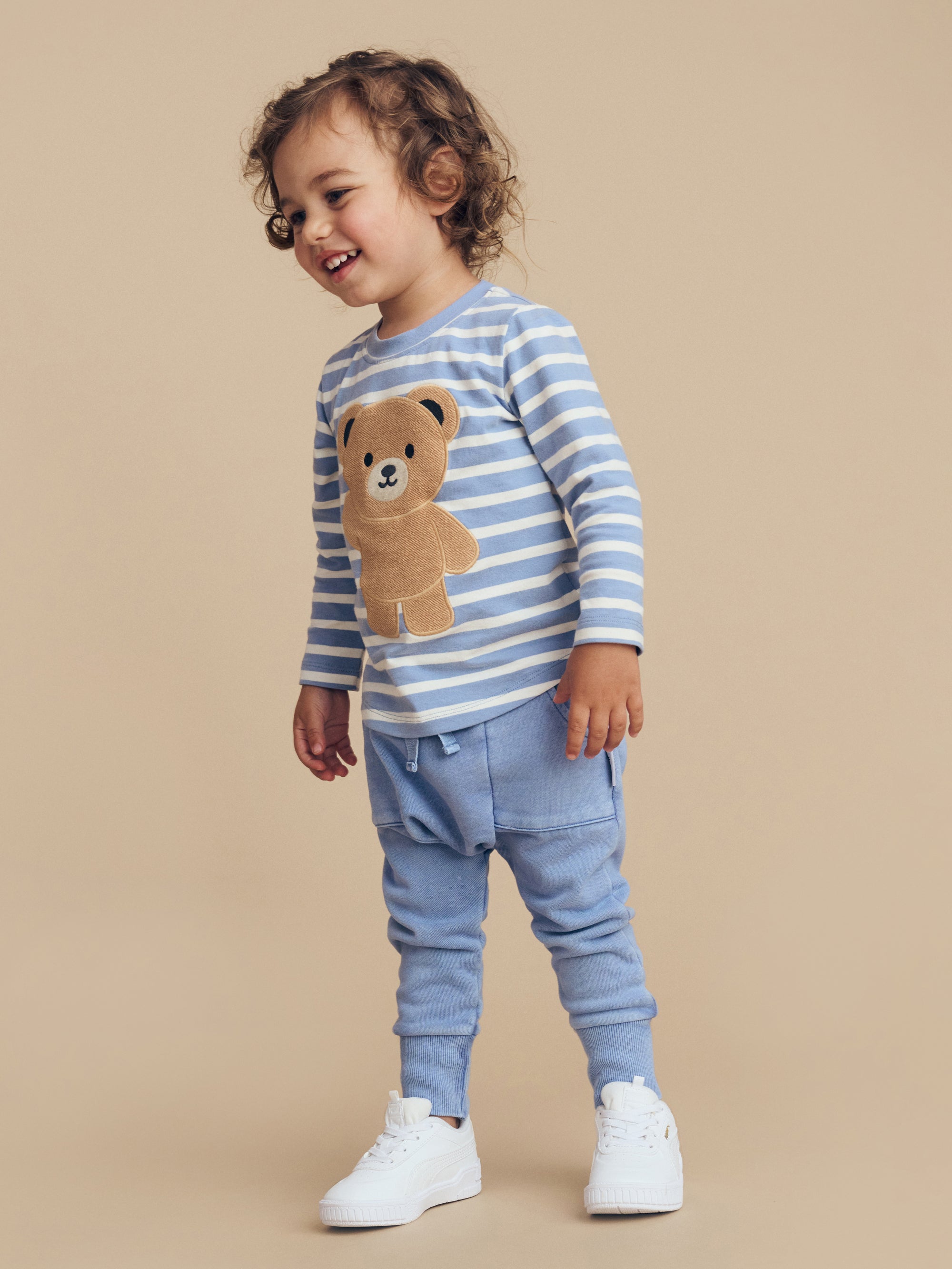 Huxbaby Hello Hux Stripe Top Lake in Blue