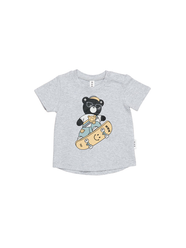 Huxbaby Skatin’ Hux T-Shirt Light Grey Marle in Grey