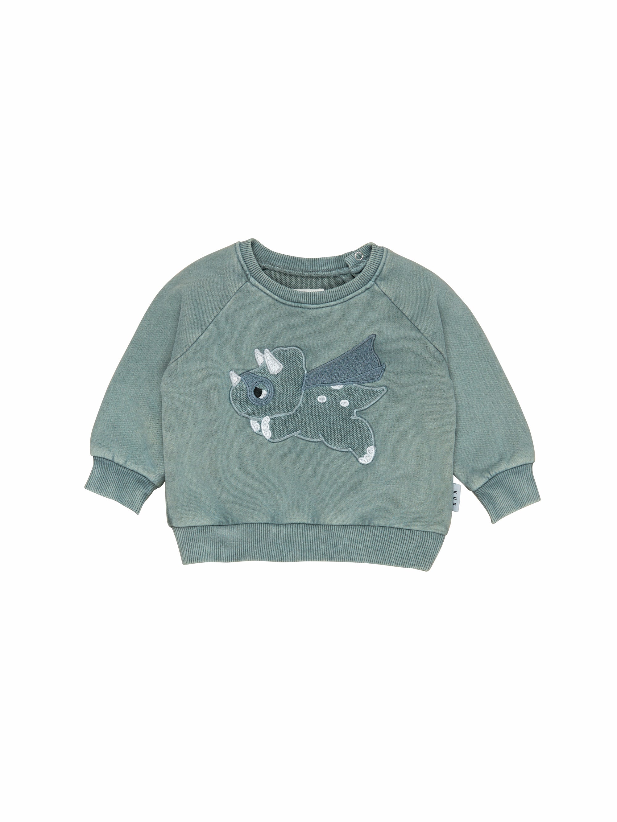 Huxbaby Super Dino Sweatshirt Vintage Slate in Blue