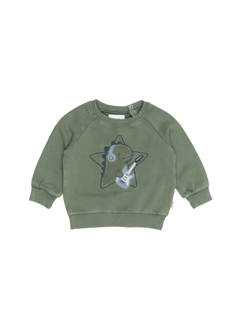 Huxbaby Dino Star Sweatshirt in Green