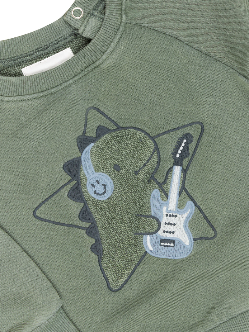 Huxbaby Dino Star Sweatshirt in Green