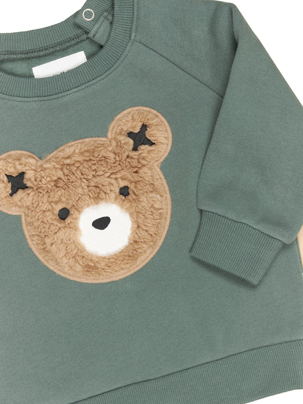 Huxbaby light spruce furry Huxbear Sweatshirt in Green