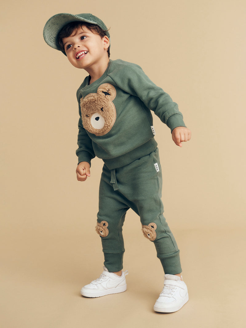 Huxbaby light spruce furry Huxbear Sweatshirt in Green