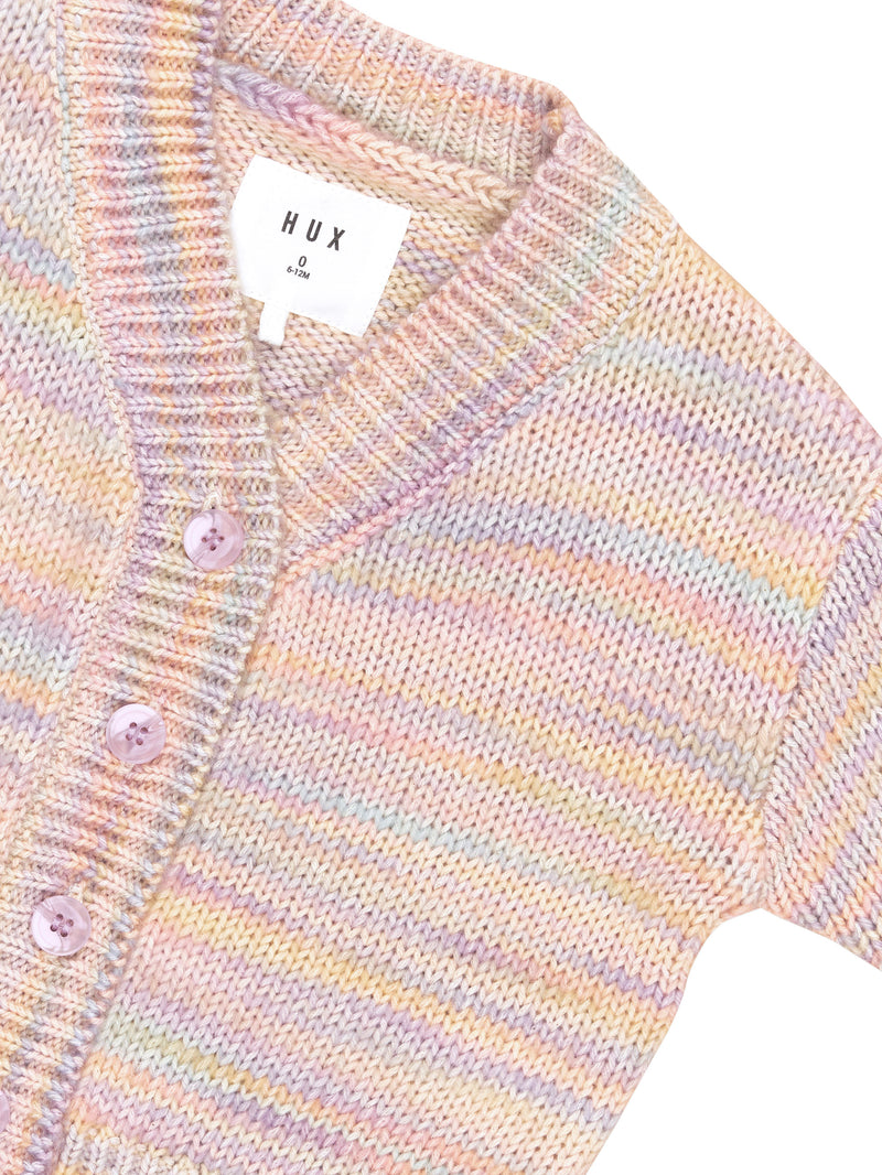 Huxbaby Rainbow Boxy Cardi in Rainbow Multi