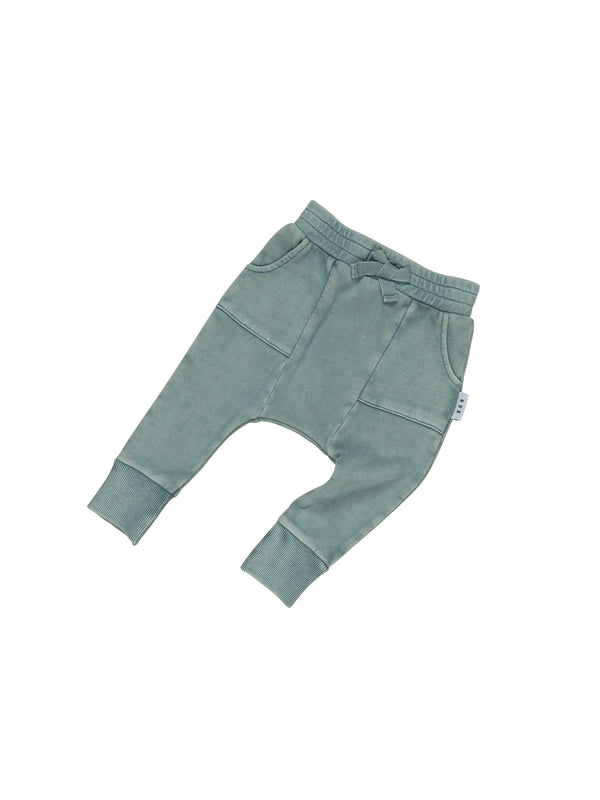 Huxbaby Vintage Slate Pocket Drop Crotch Pant in Blue
