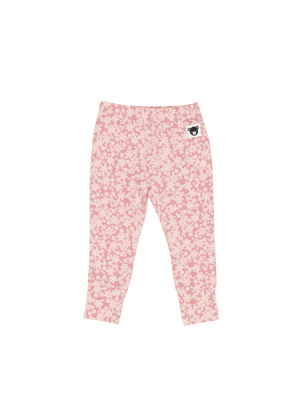 Huxbaby Smile Floral Legging Dusty Rose in Pink