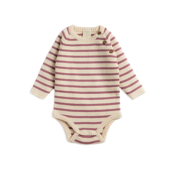 Tiny Twig Set Knitted Bodysuit & slouch pant Rose Stripes in Pink