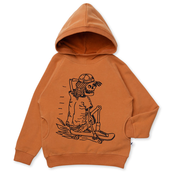Minti Turbo Skeleton Furry Hood Rust in Orange