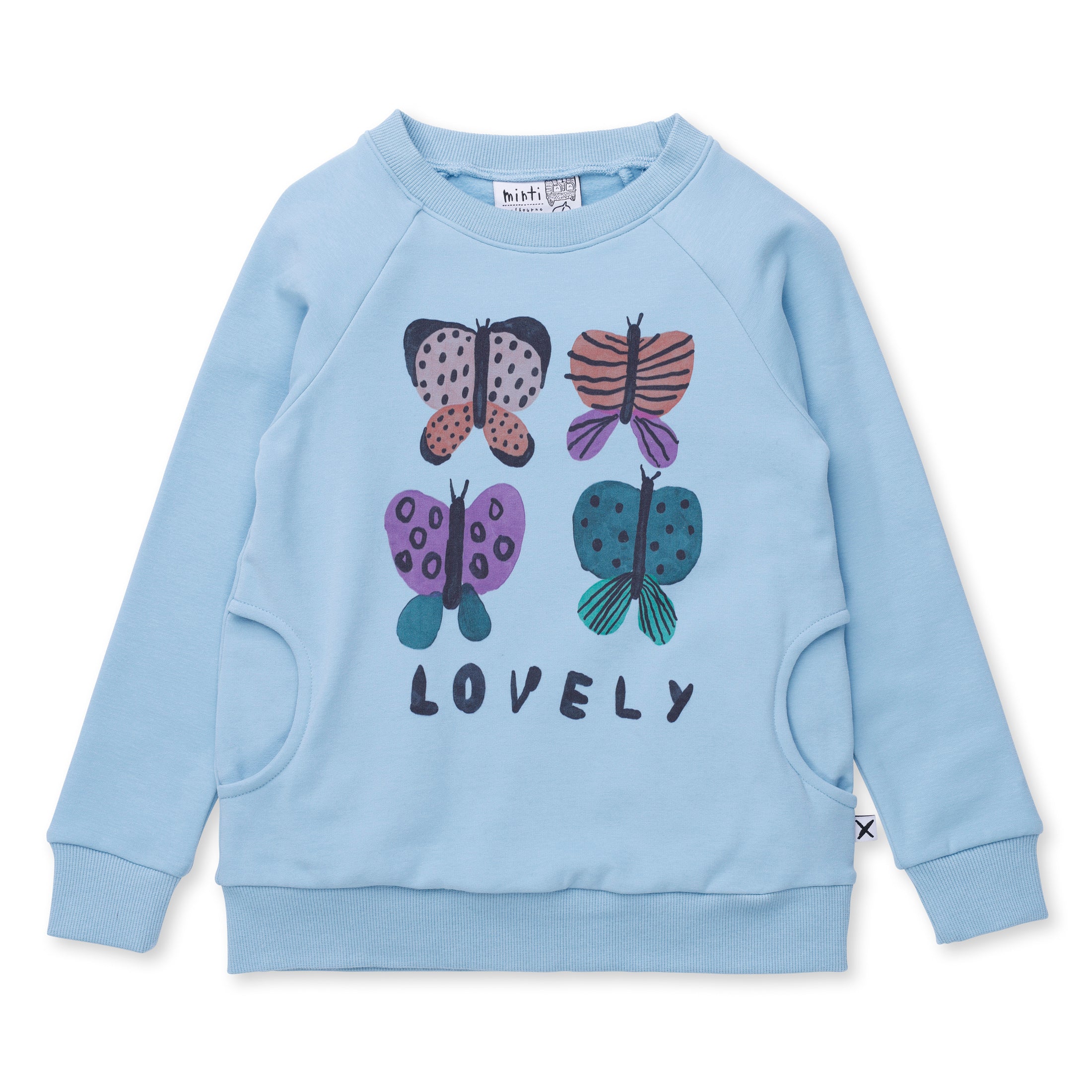 Minti Lovely Butterflies Furry Crew in Aqua