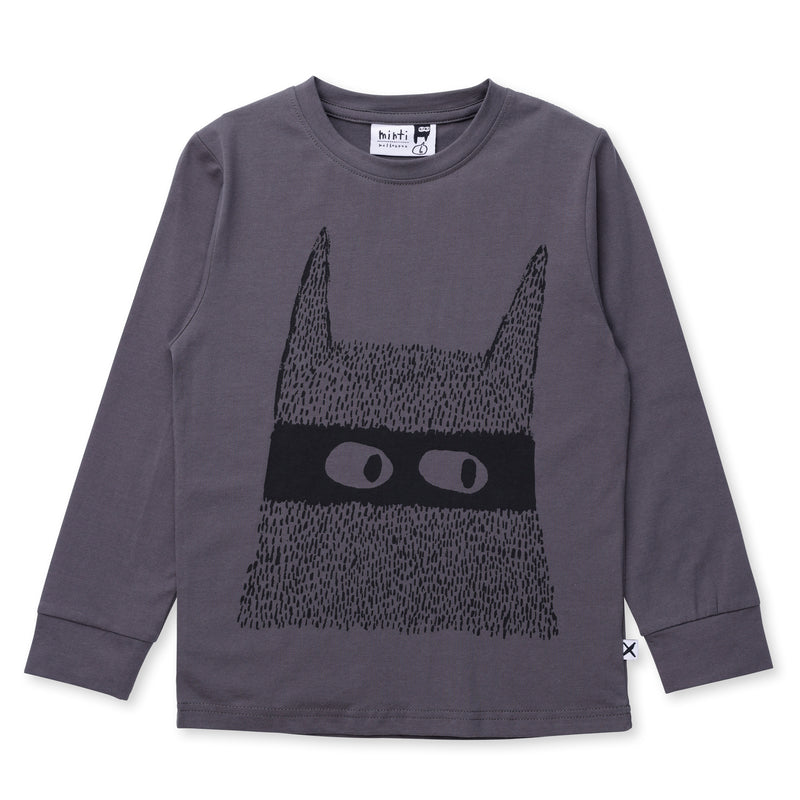 Minti Bat Monster Long Sleeve Tee in Dark Grey