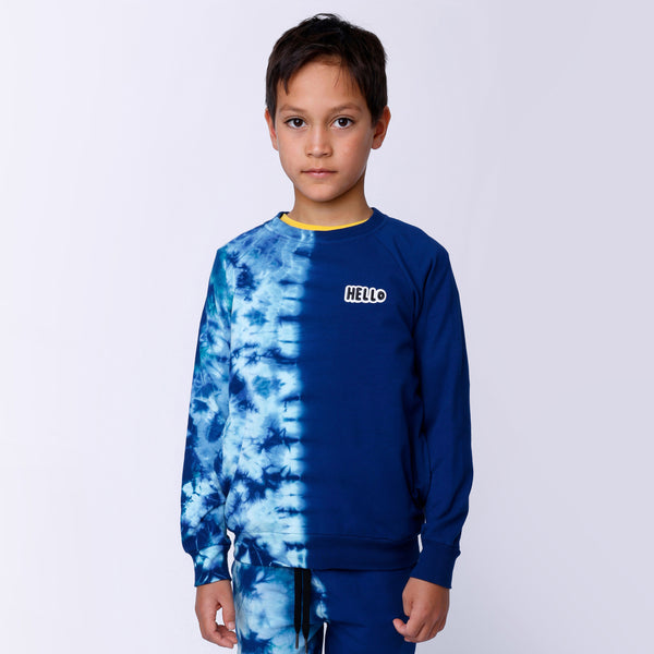 Minti Duo Tie Dye Crew in Navy Blue