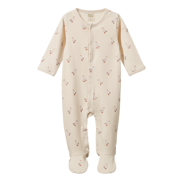 Nature Baby Cotton Stretch and grow onesie goosey print