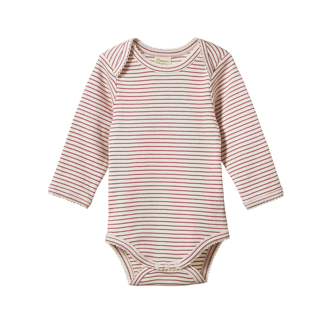 Nature Baby rhubarb pinstripe long sleeve bodysuit