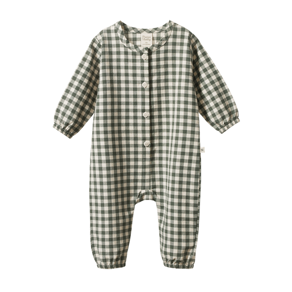 Nature Baby thyme check Darcy suit in green