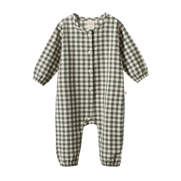 Nature Baby thyme check Darcy suit in green