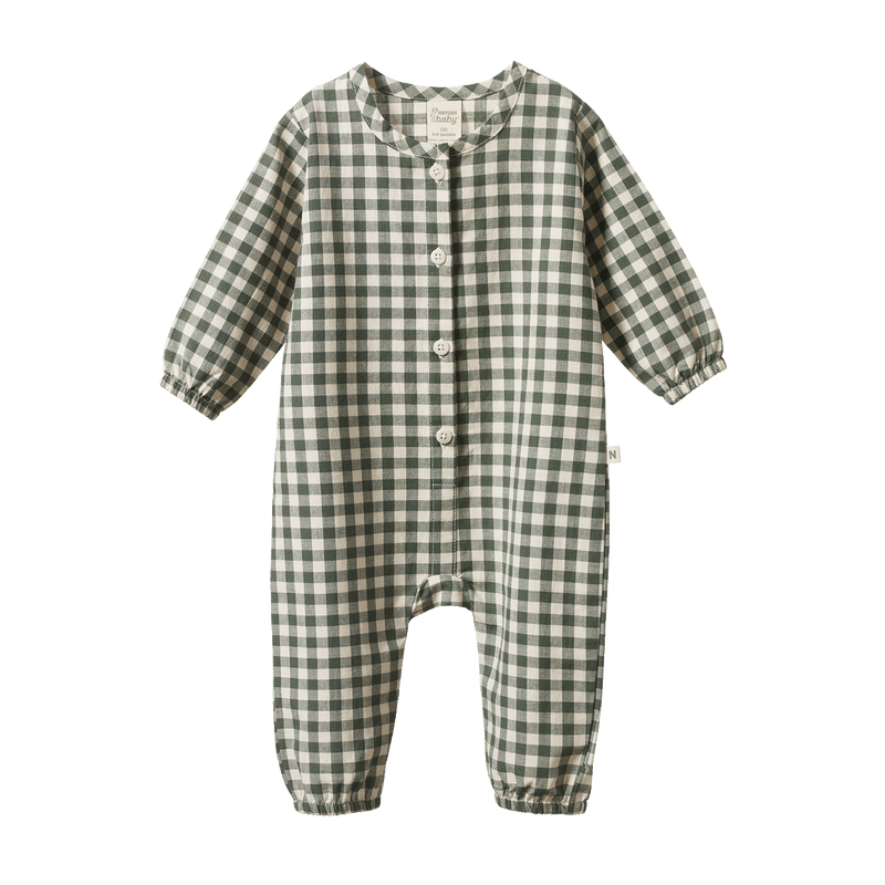 Nature Baby thyme check Darcy suit in green