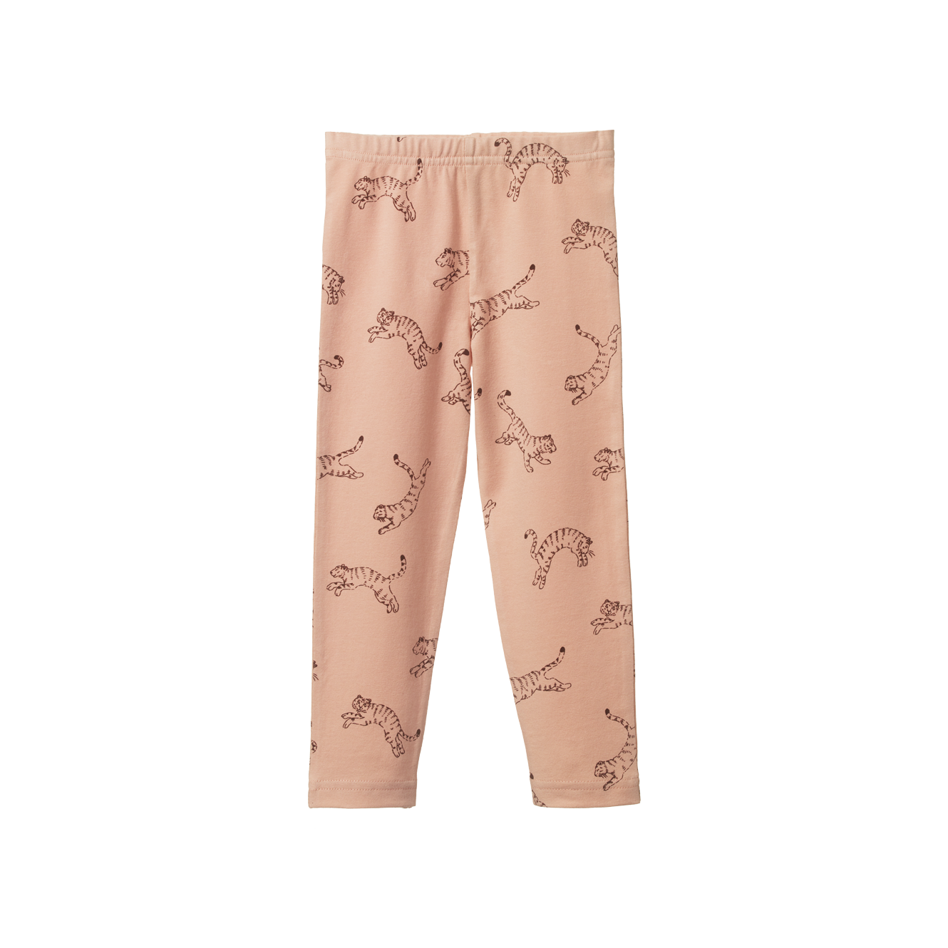 Nature Baby Leggings Leaping Tigers Rose Dust Print in Multi