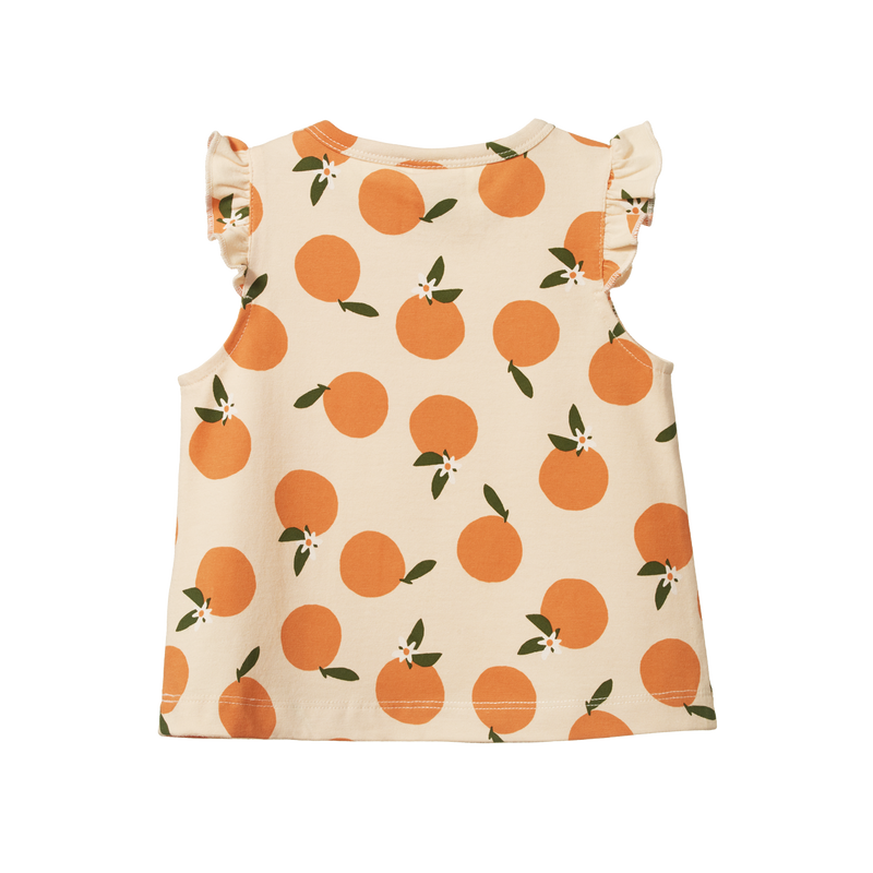 Nature Baby Fleur Tee Grande Orange Blossom Print in Multi