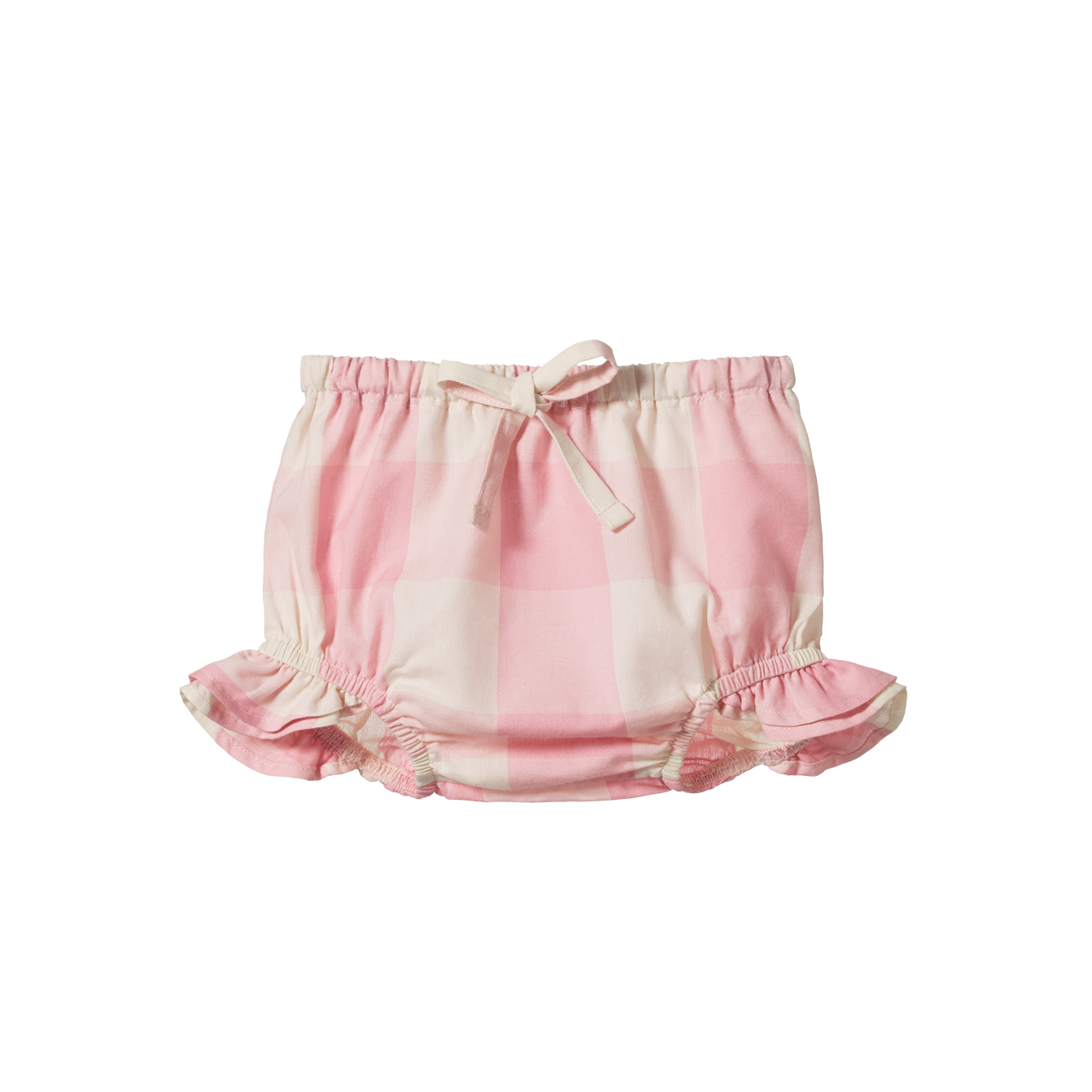 Nature Baby Gingham Petal Bloomers in Summer Rose Check Pink in Multi