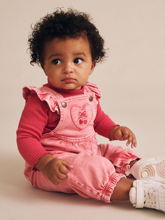 Huxbaby Cherry heart vintage overalls