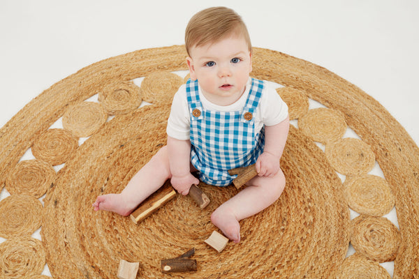 Tiny twig romper set faience gingham