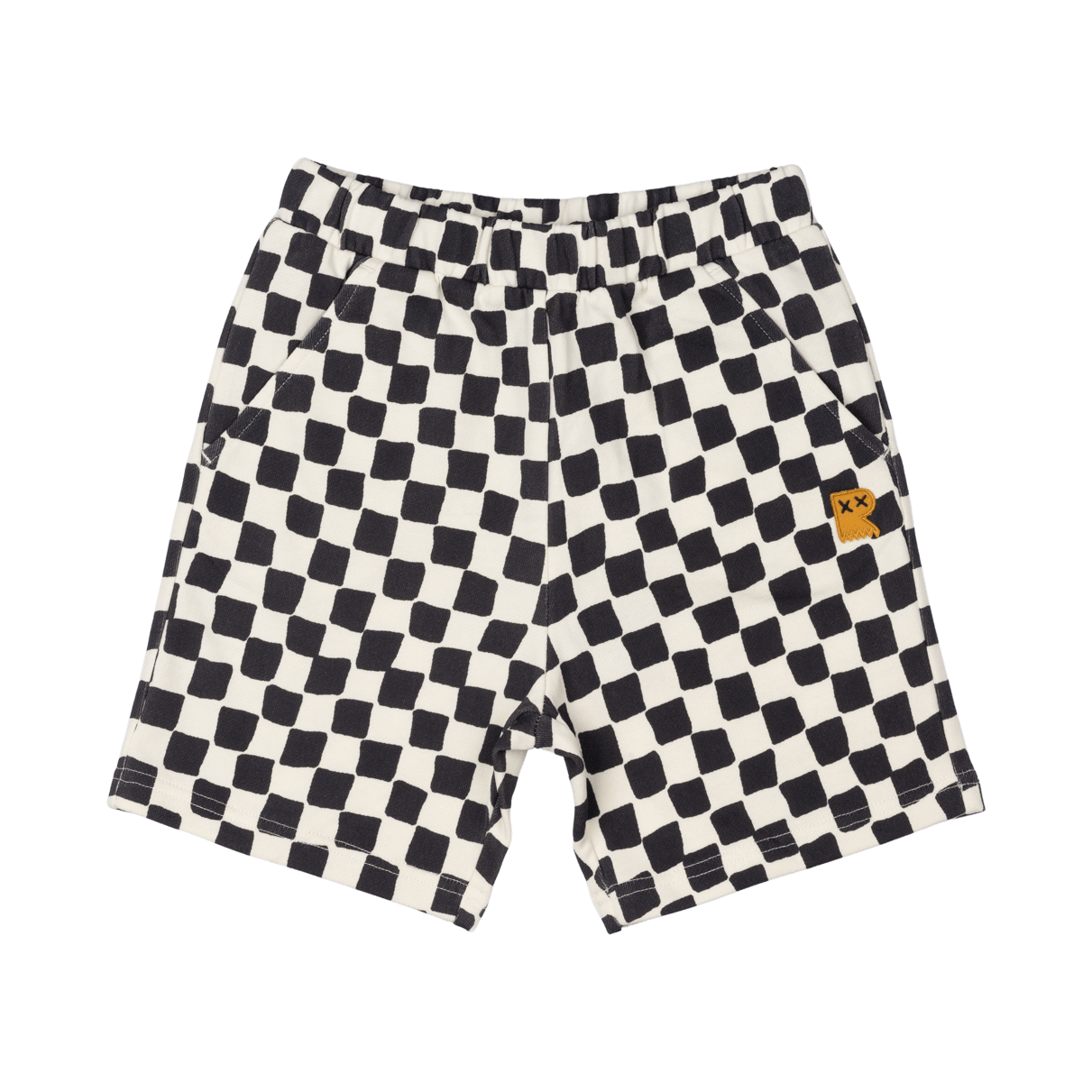 Rock Your Baby Black Checker Shorts Black/Cream in Multi