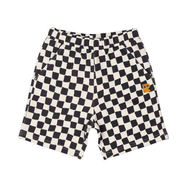 Rock Your Baby Black Checker Shorts Black/Cream in Multi