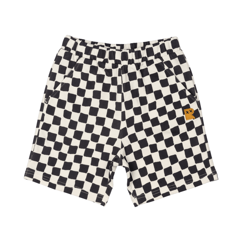 Rock Your Baby Black Checker Shorts Black/Cream in Multi