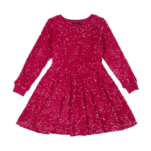 Rock Your Baby Hot Pink Sequin Waisted dress