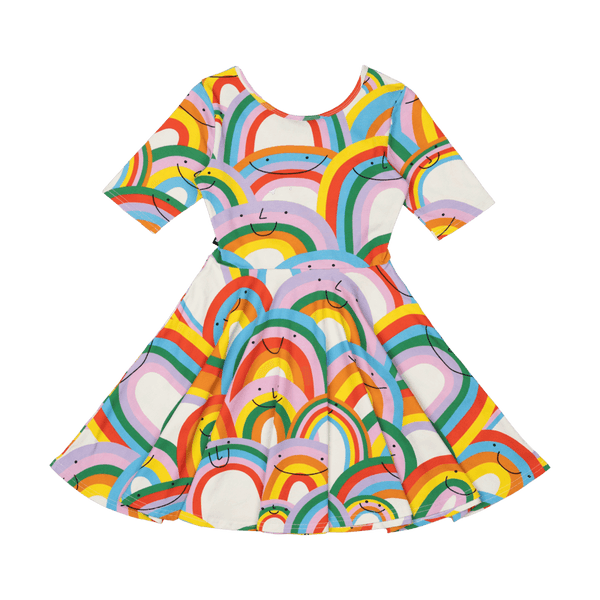 Rock your baby happy rainbows mabel dress in multi colours