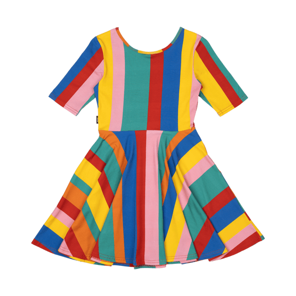 Rock Your Baby rainbow stripes mabel dress in multi colours