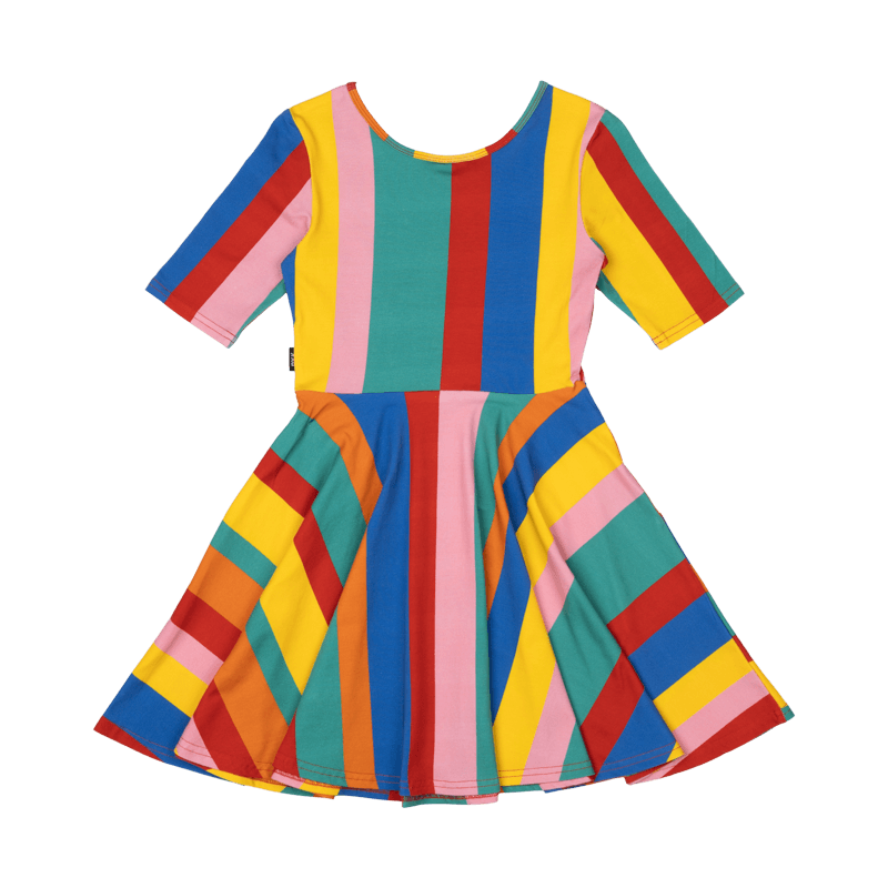 Rock Your Baby rainbow stripes mabel dress in multi colours