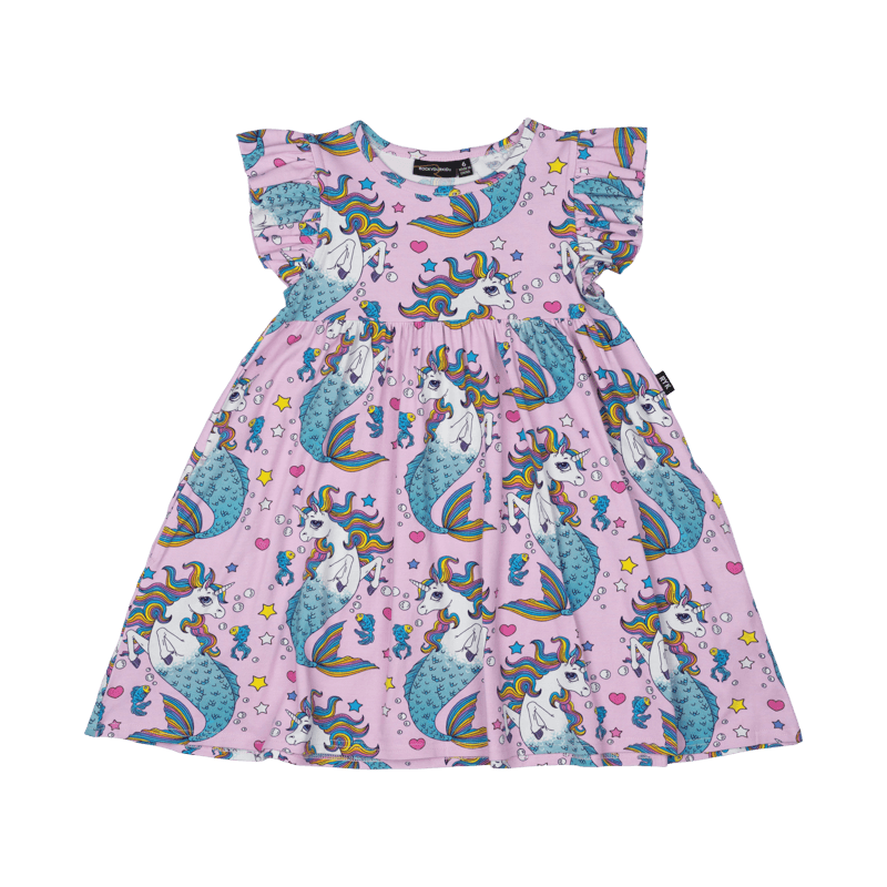 Rock Your baby unicorn mermaids dress in multi colours