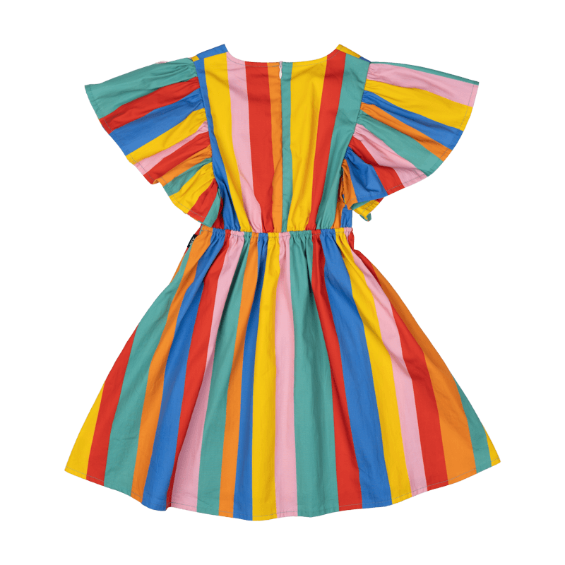 Rock Your Baby rainbow stripes angel wing dress in multi colours
