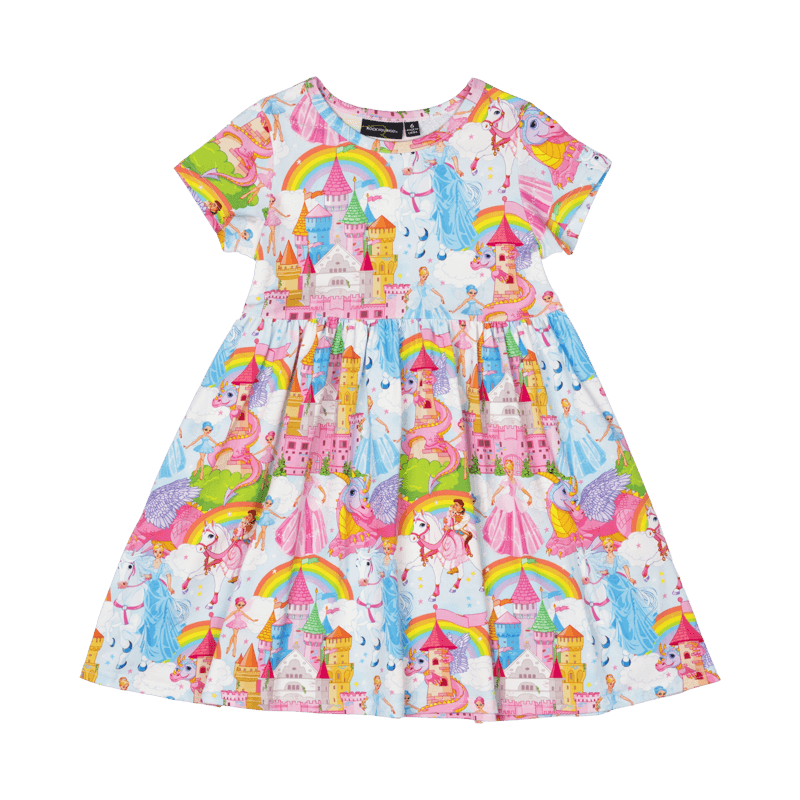 Rock Your Baby castles in the air short sleeve Dress in Multi colours