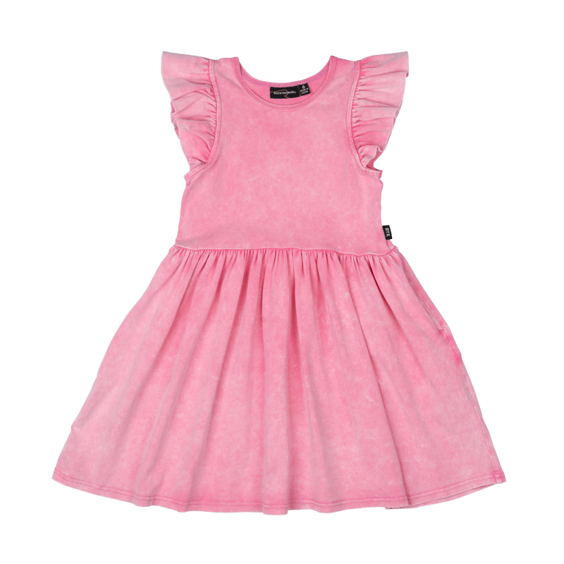 Rock Your Baby Pink Grunge Dress Pink Wash in Pink