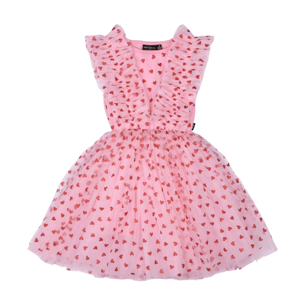Rock Your Baby heart party circus dress in pink