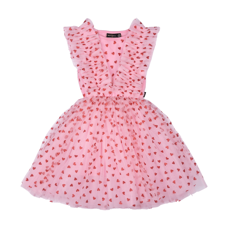 Rock Your Baby heart party circus dress in pink