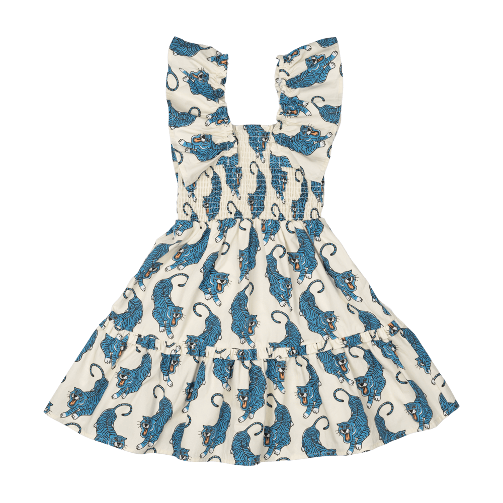 Rock your baby go tiger shirred  dress in multi colours