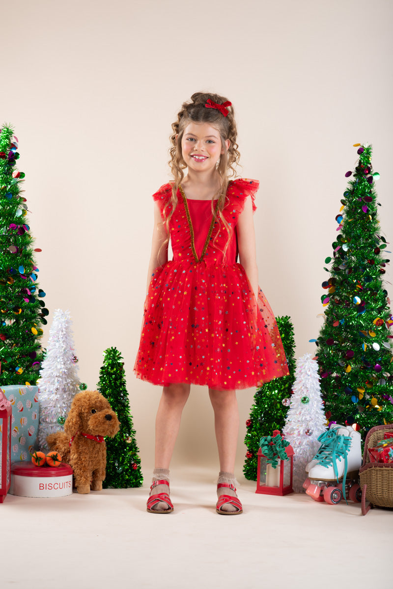 Rock Your Baby Christmas angel dress in red