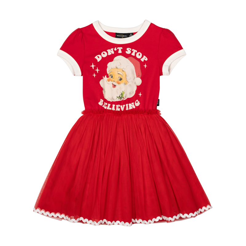 Rock Your Baby Don’t Stop Believing Circus Dress in Red