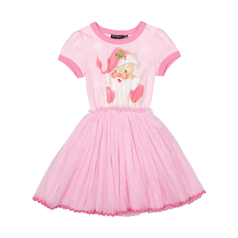 Rock Your Baby Retro Santa Circus Dress in Pink
