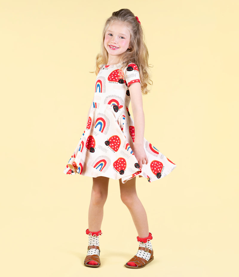 Rock Your Baby love bug rainbow waisted dress