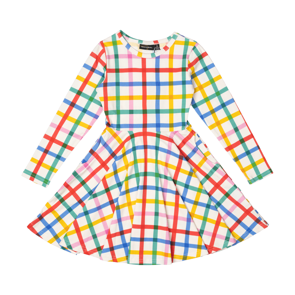 Rock Your Baby Check it Out LS Waisted Dress in cream